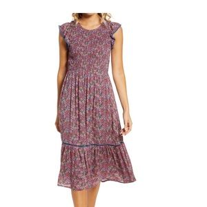 Lost + Wander Smocked Midi, Small, Never Worn